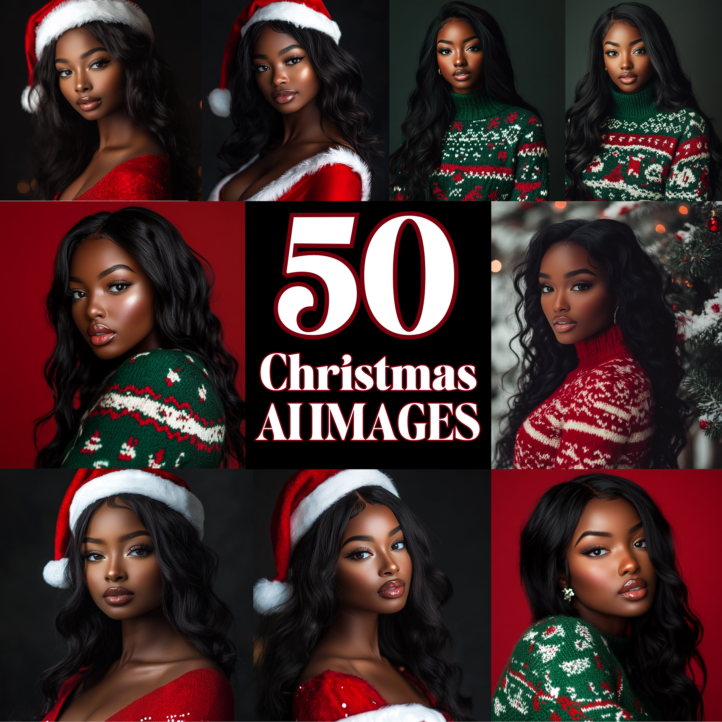 50 Melanin Christmas AI Photos