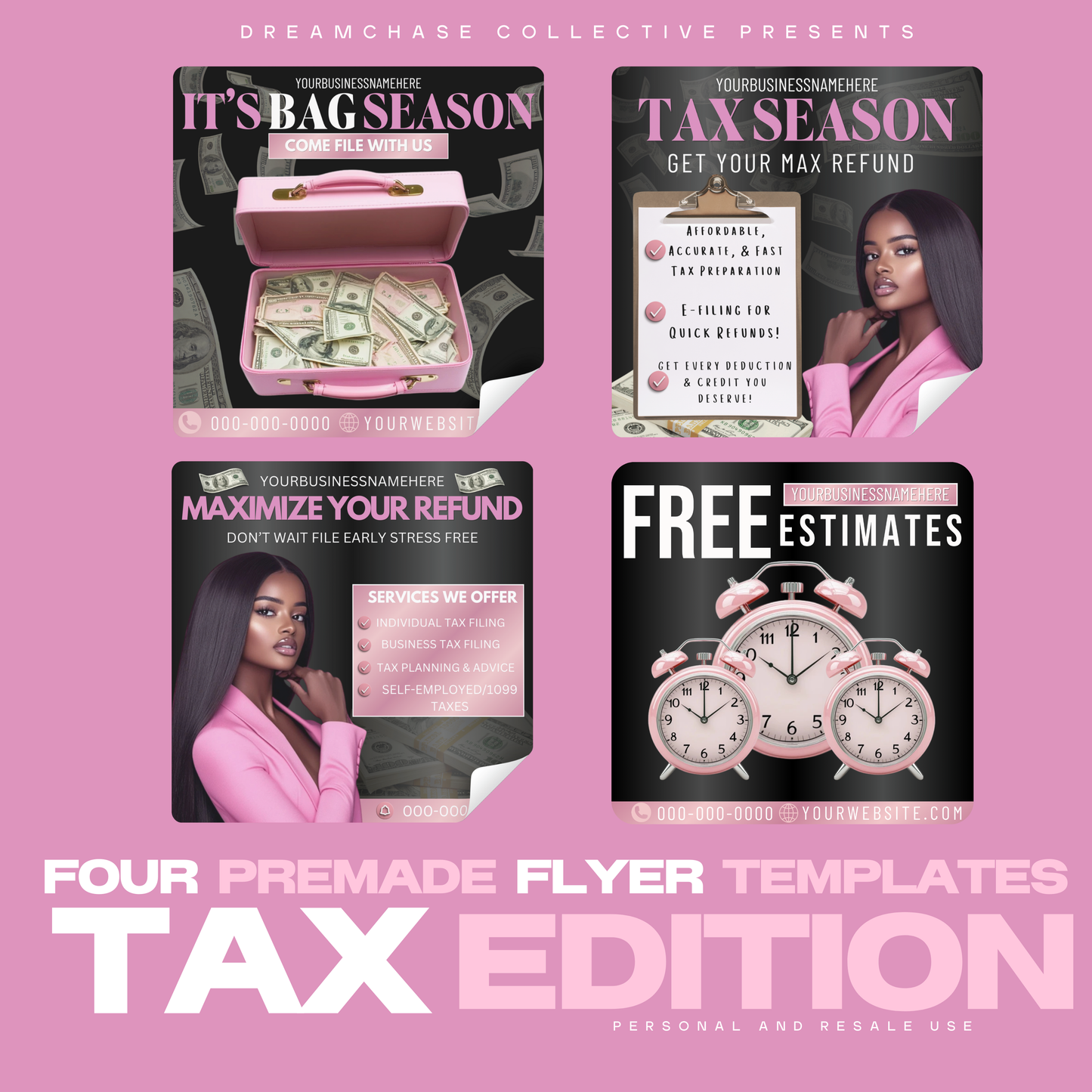 4 Premade Tax Flyers